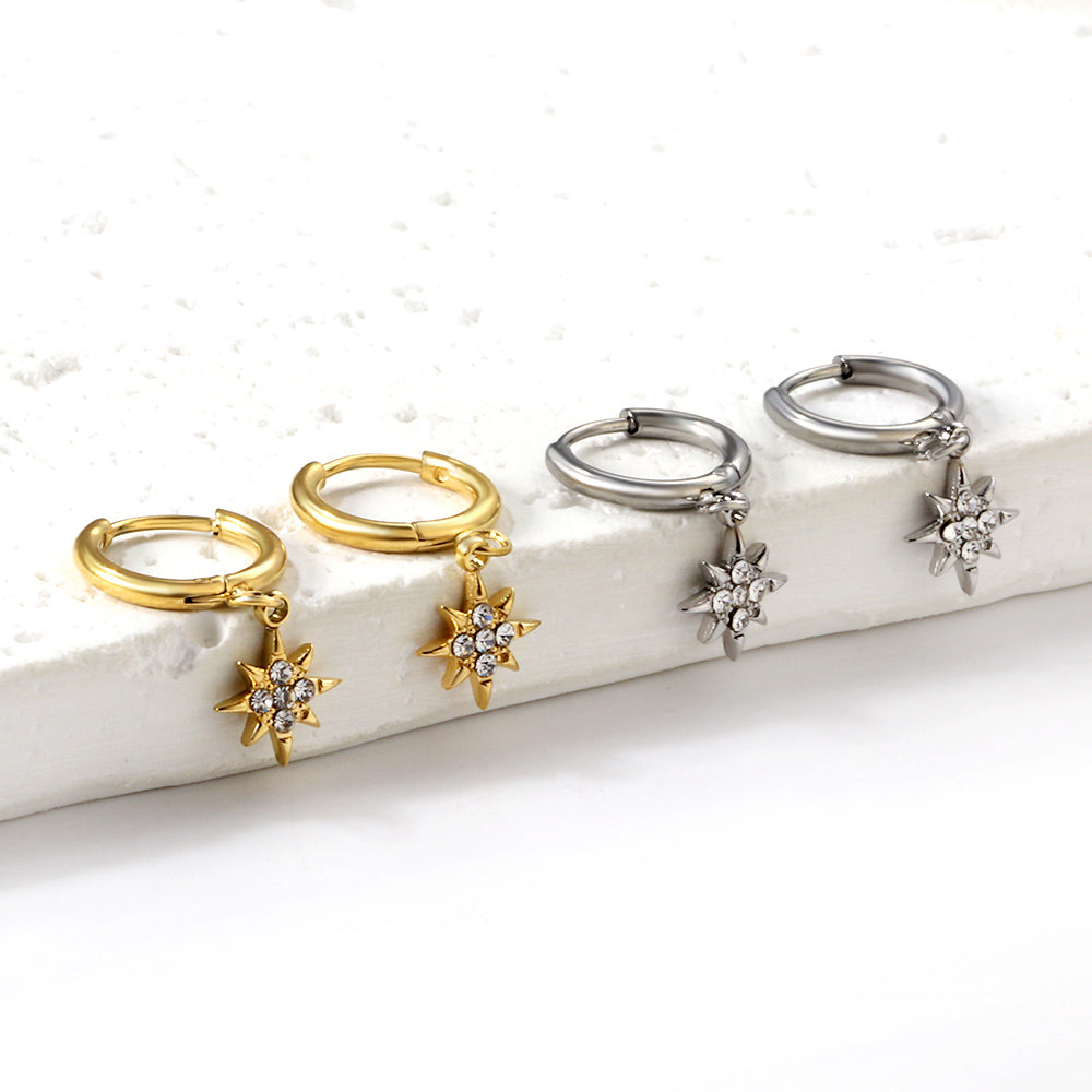 Lucky Star witte diamanten oorbellen