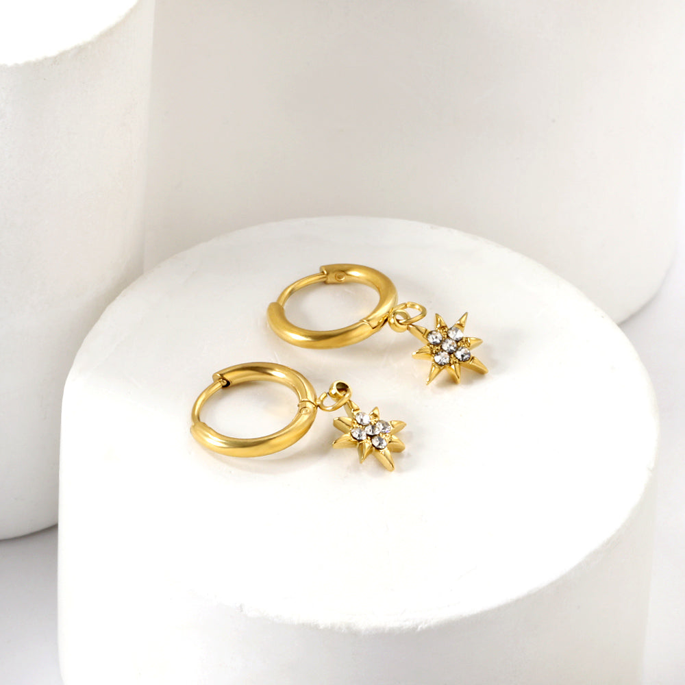 Lucky Star witte diamanten oorbellen