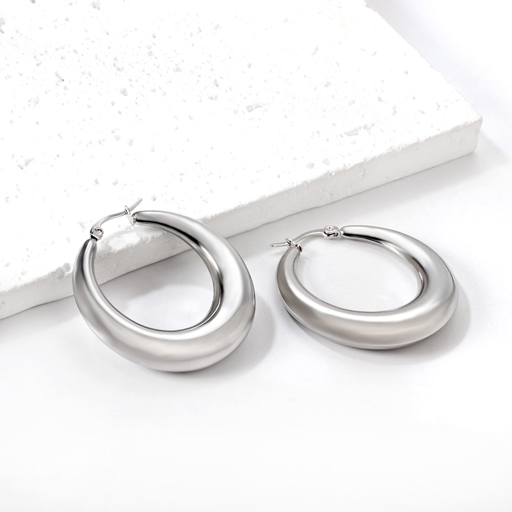 Boucles d'oreilles à tige rondes minimalistes de grande taille 