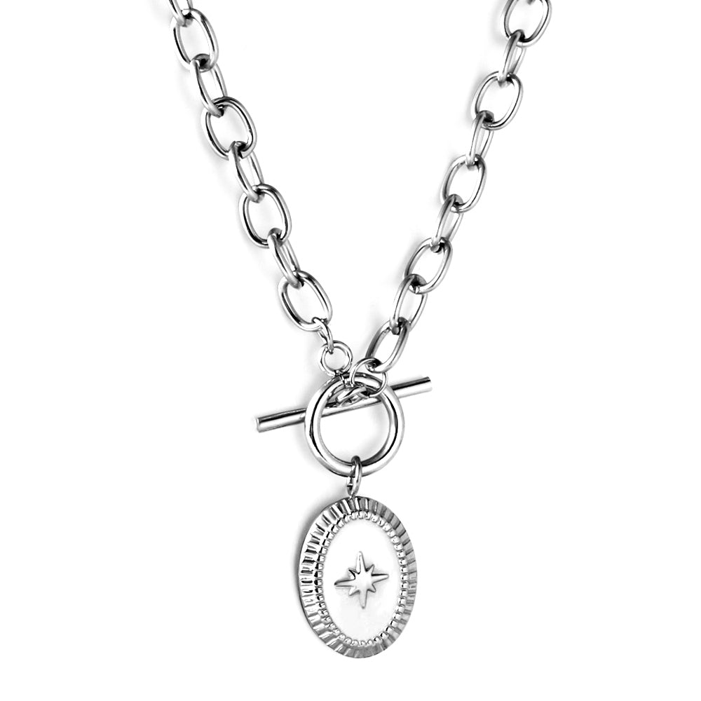 Stainless Steel Lucky Star Pendant Necklace