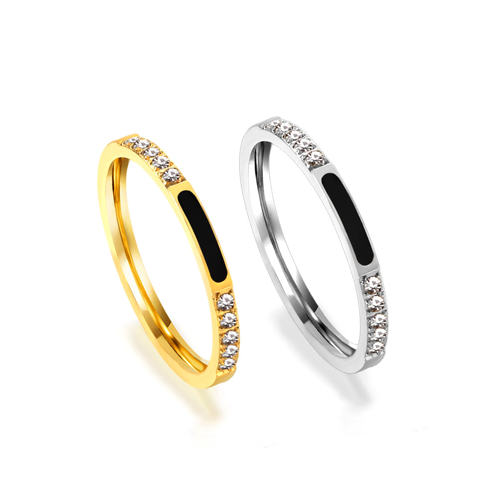 Lichte luxe diamanten ring van roestvrij staal