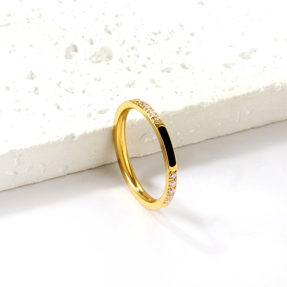 Lichte luxe diamanten ring van roestvrij staal