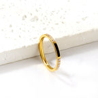 Lichte luxe diamanten ring van roestvrij staal