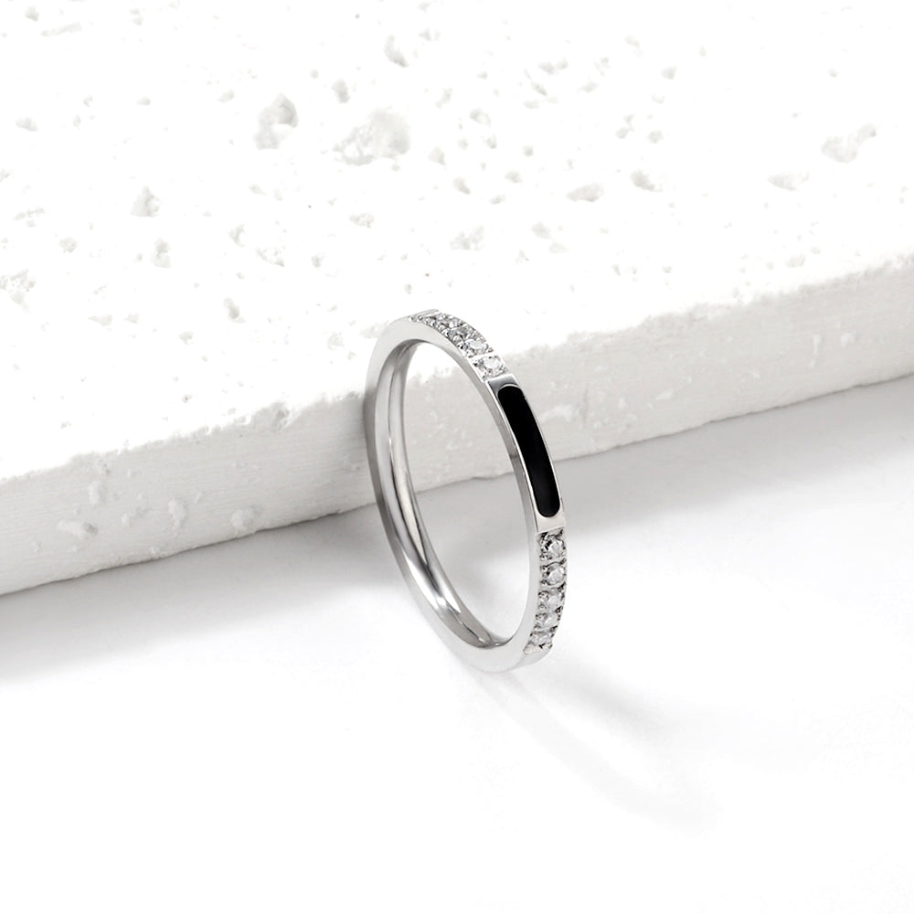 Lichte luxe diamanten ring van roestvrij staal