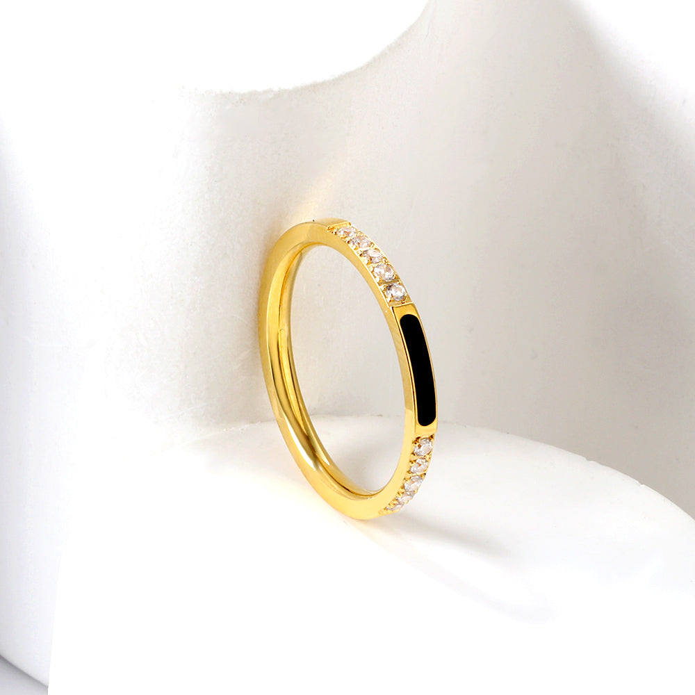 Lichte luxe diamanten ring van roestvrij staal