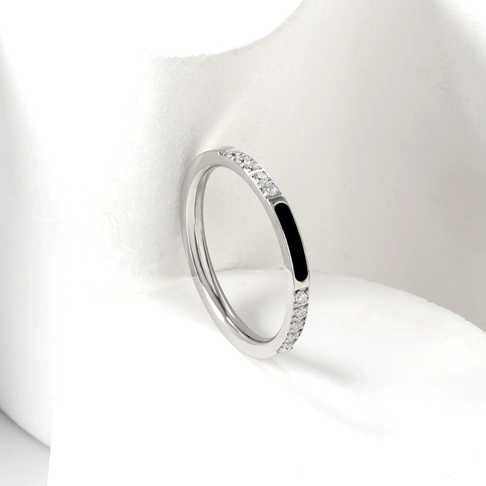 Lichte luxe diamanten ring van roestvrij staal