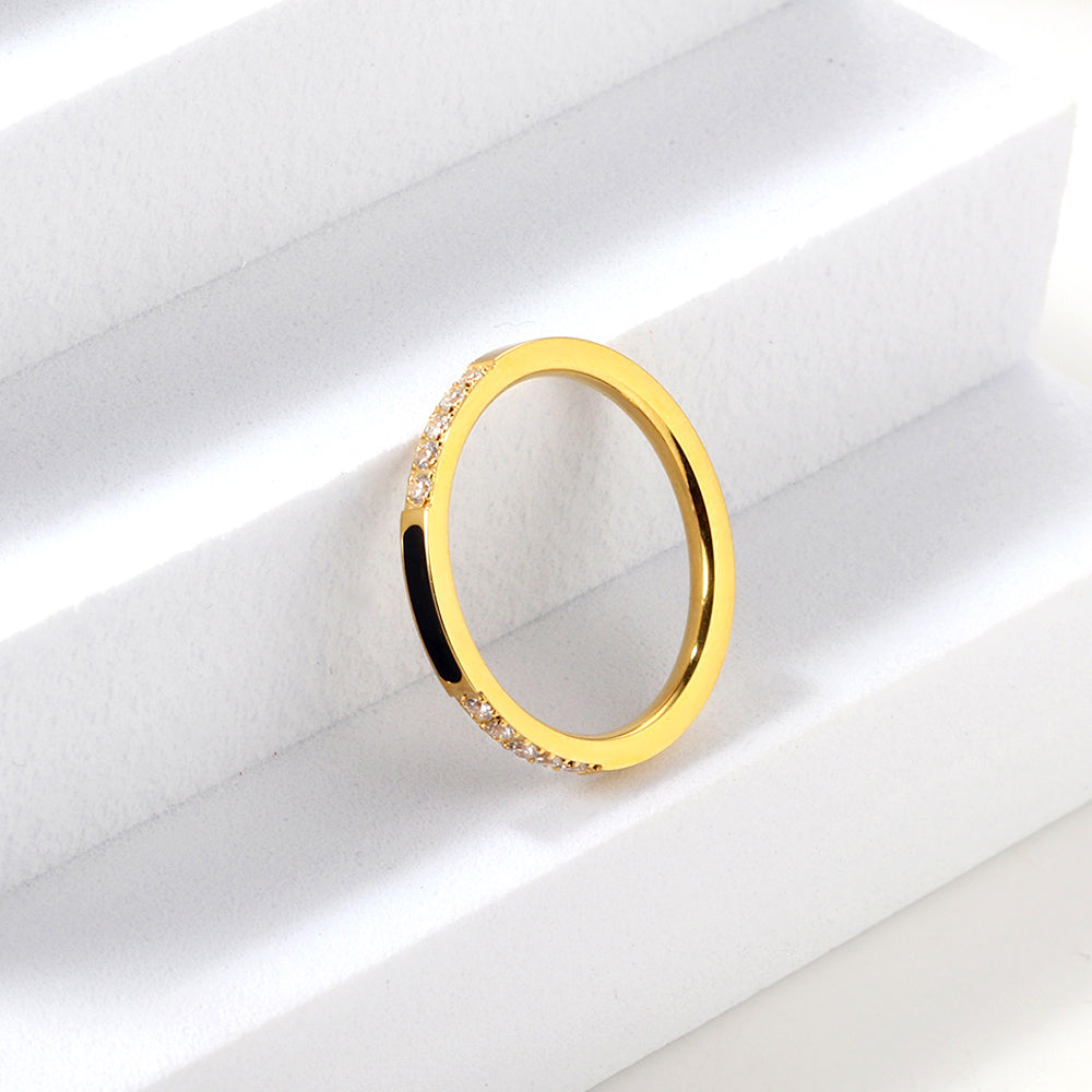 Lichte luxe diamanten ring van roestvrij staal