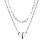 Double Chain Heart Pendant Necklace