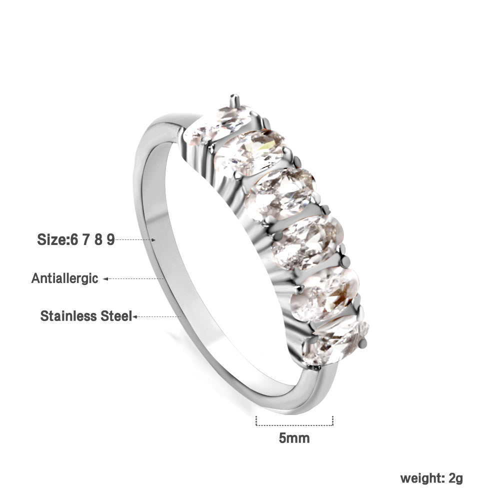 Witte steen licht luxe ring