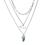 Drievoudige ketting met bliksem- en wolkenhanger