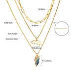 Drievoudige ketting met bliksem- en wolkenhanger