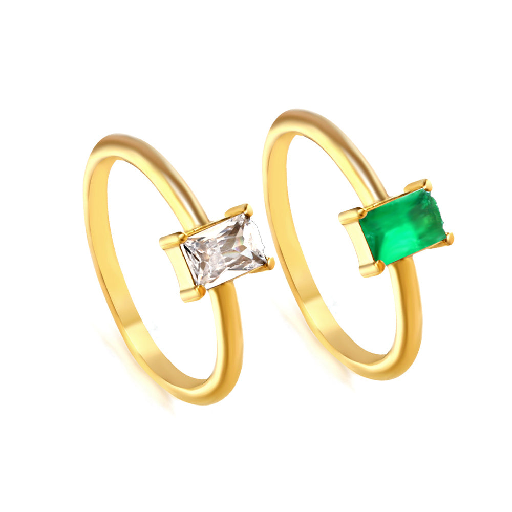 Donkergroene roestvrijstalen ring