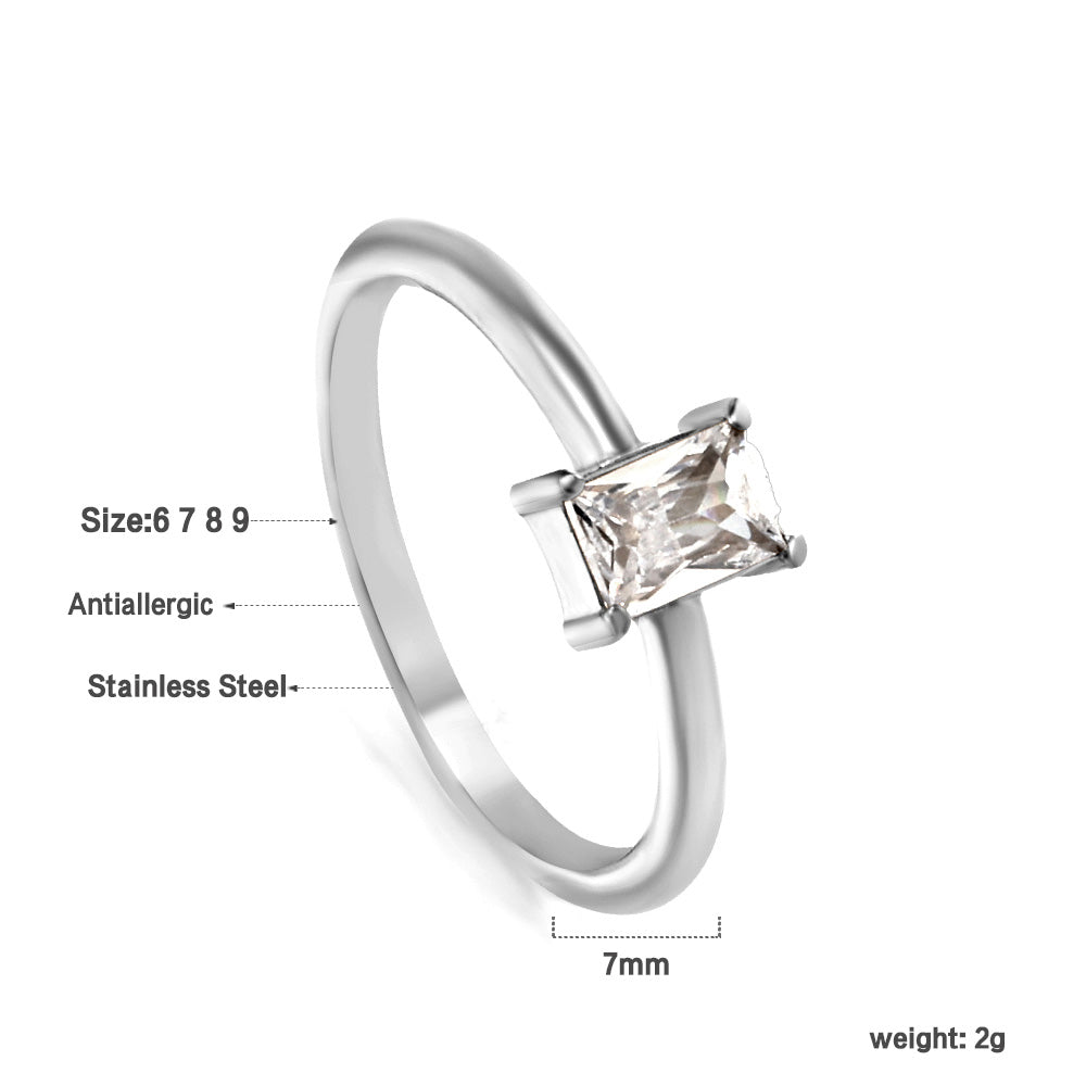 Donkergroene roestvrijstalen ring