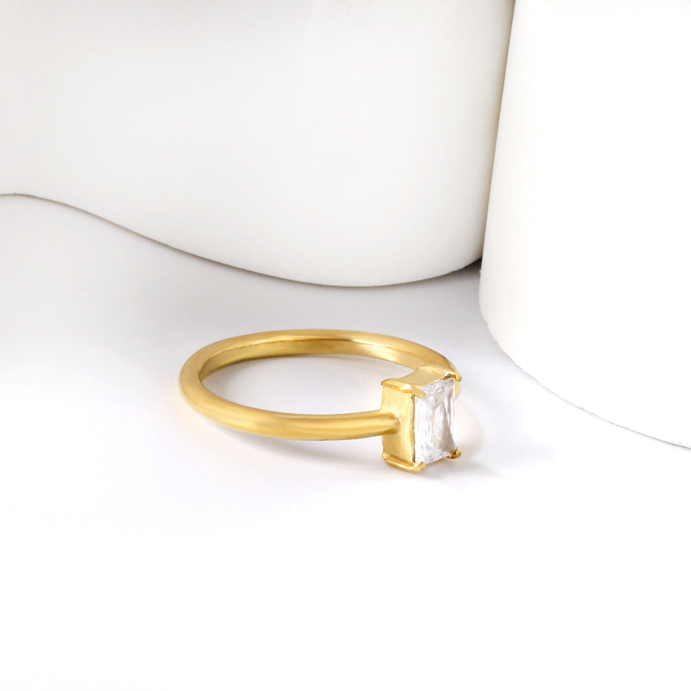 Donkergroene roestvrijstalen ring