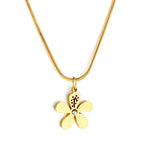 Perzikbloesem hanger ketting met diamant