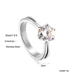 Vierklauw witte diamant glanzende ring