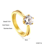 Vierklauw witte diamant glanzende ring