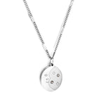 Ovale maan- en sterhangerketting met diamantaccent