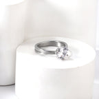 Vierklauw witte diamant glanzende ring