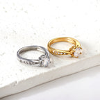 Solitaire diamanten accentring van goud en staal