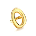 Ronde holle gouden roestvrijstalen ring