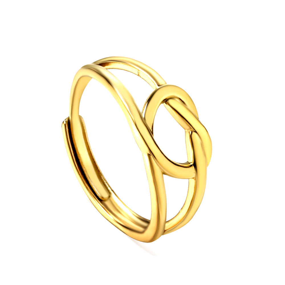 Adjustable Simple Ring in gold-plated stainless steel, versatile and minimalist design for women