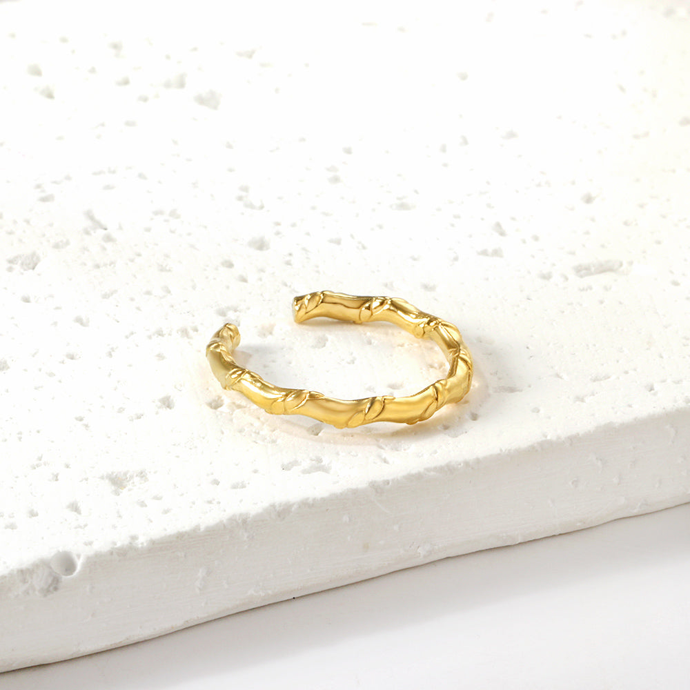 Bague géométrique plaquée or