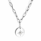 Collier avec pendentif rond en diamant Lucky Star