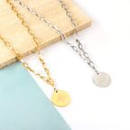 Collier avec pendentif rond en diamant Lucky Star