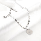 Collier avec pendentif rond en diamant Lucky Star