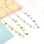 Rechthoekige, gemengde-kleur vierkante diamanten ketting