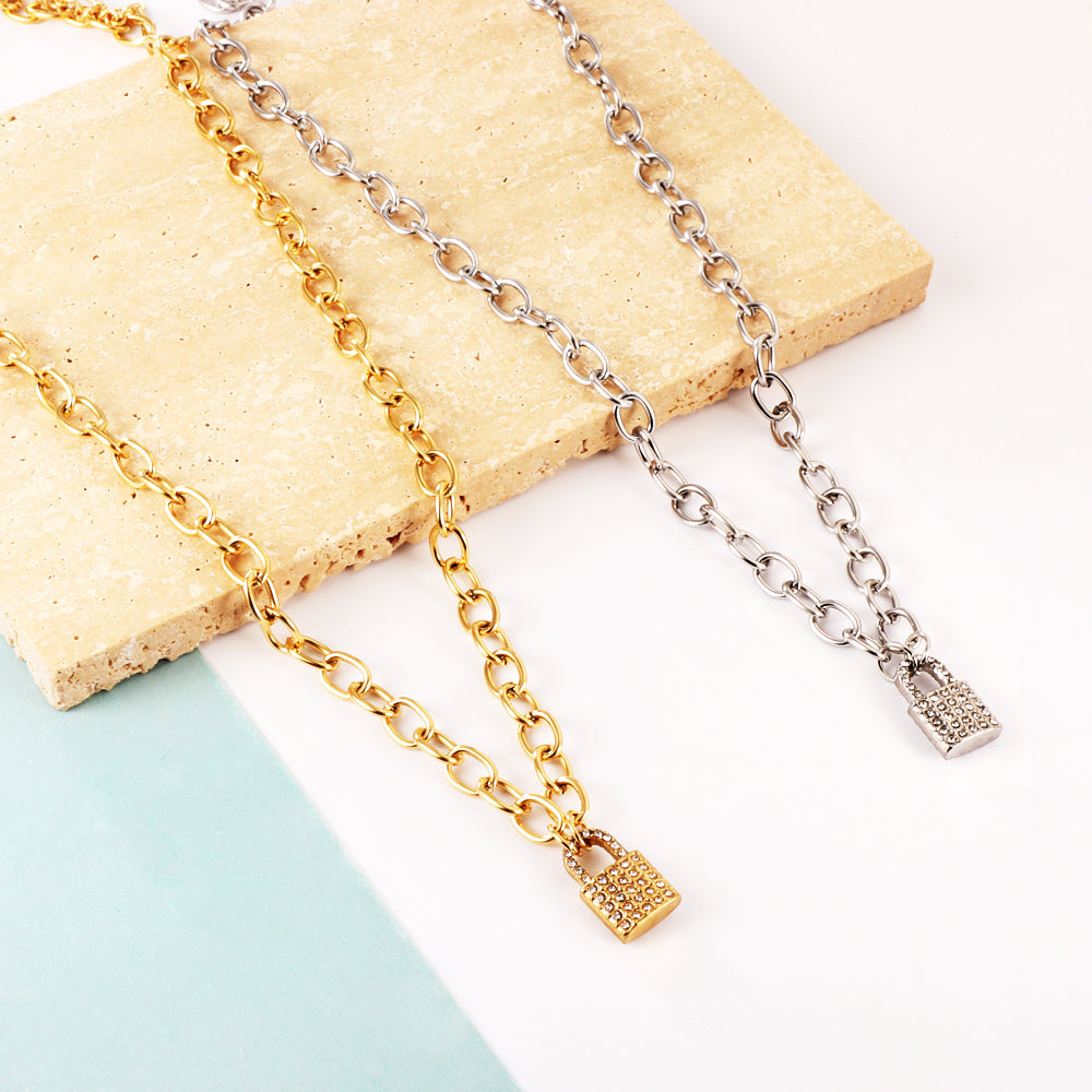 Lock &amp; Shine diamanten hanger ketting