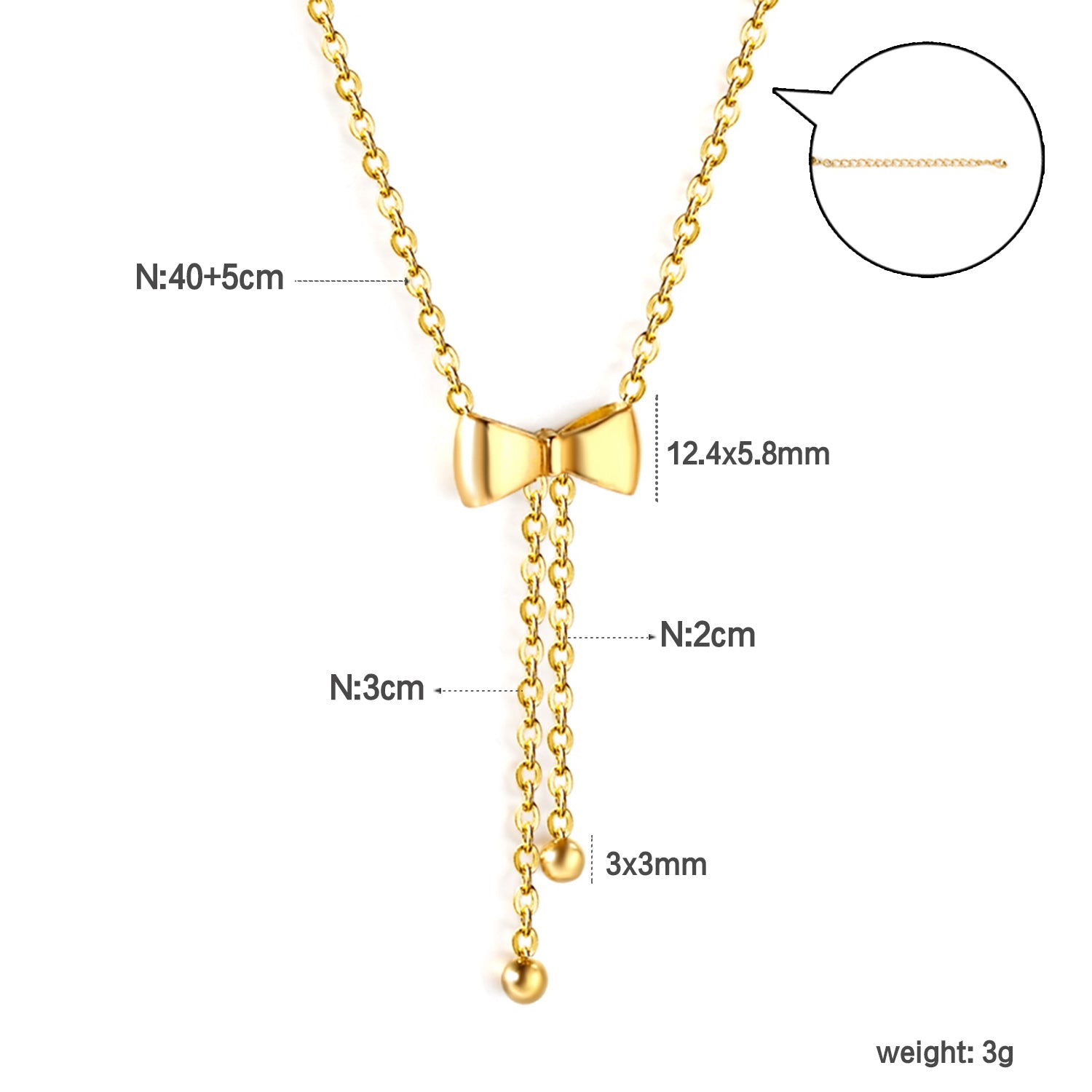 Strikketting met dubbele stalen kralen