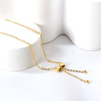 Strikketting met dubbele stalen kralen