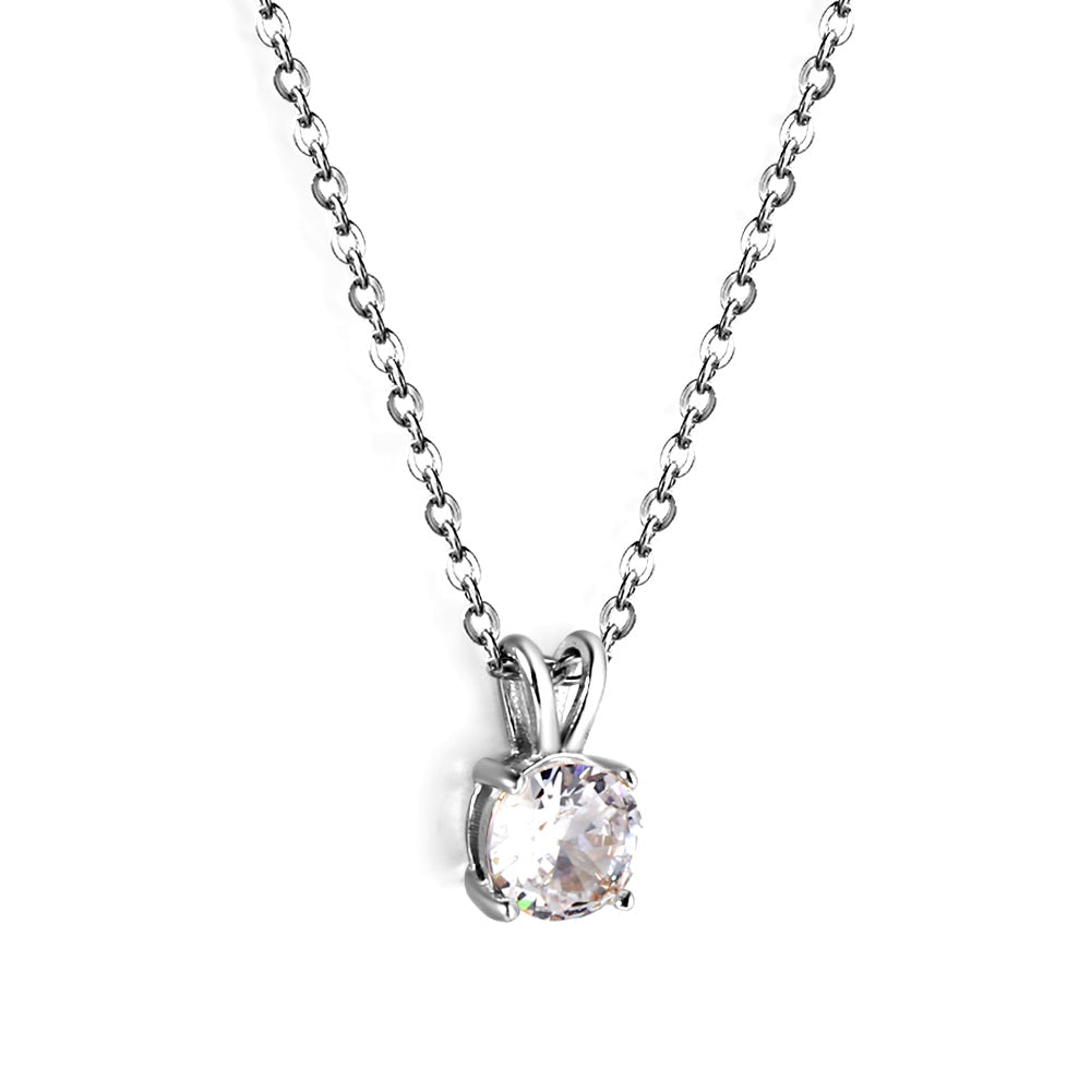 Ketting met ronde diamanten hanger in meerdere kleuren