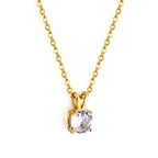 Ketting met ronde diamanten hanger in meerdere kleuren