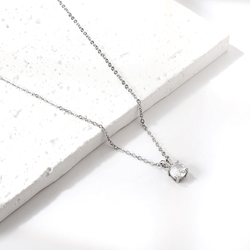 Ketting met ronde diamanten hanger in meerdere kleuren