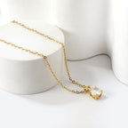 Ketting met ronde diamanten hanger in meerdere kleuren
