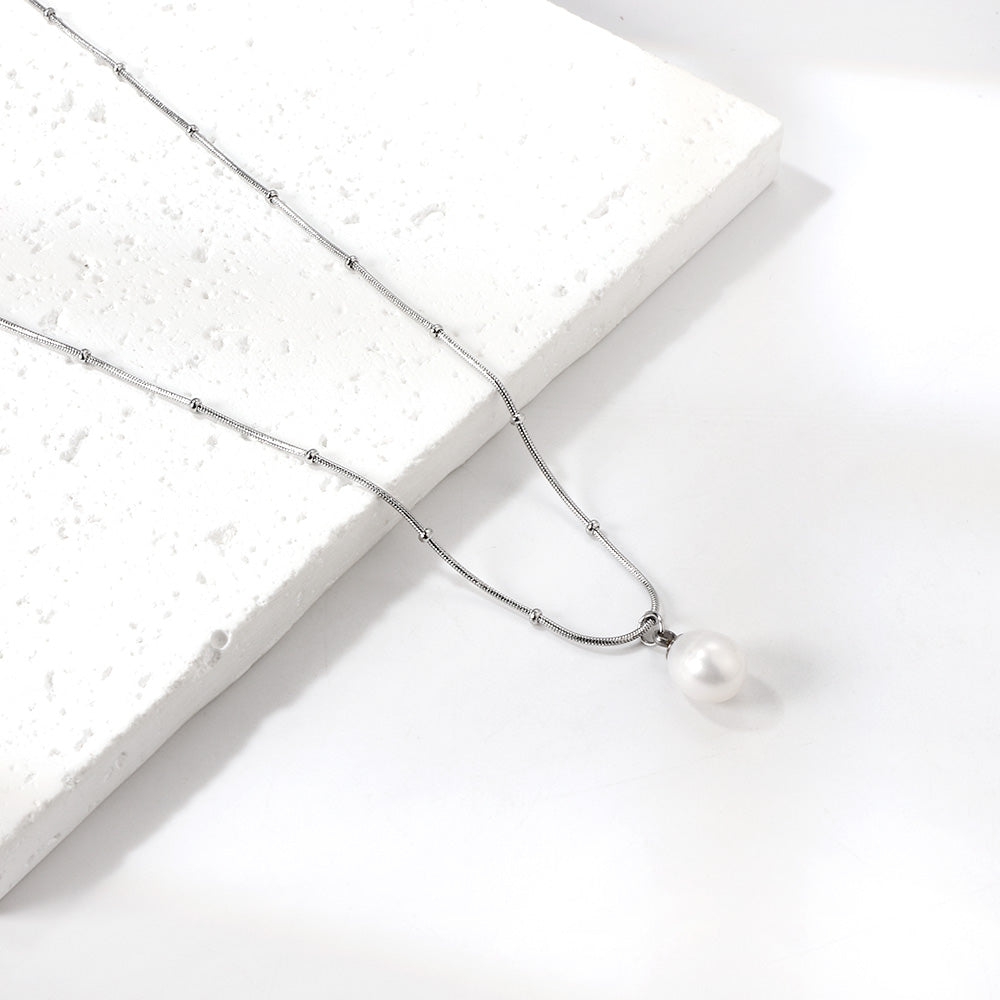 Witte parel hanger ketting