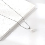 Witte parel hanger ketting