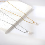 Witte parel hanger ketting