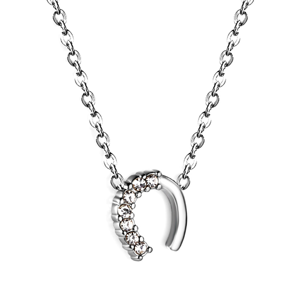 U-vormige hangerketting met diamant