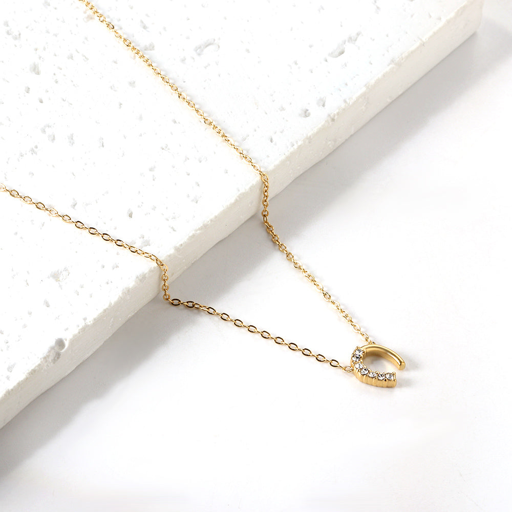 U-vormige hangerketting met diamant