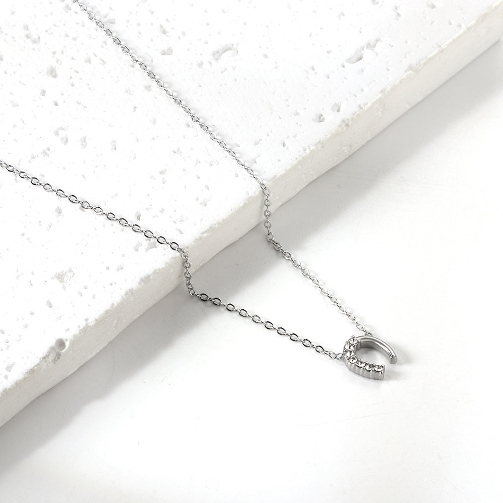 U-vormige hangerketting met diamant