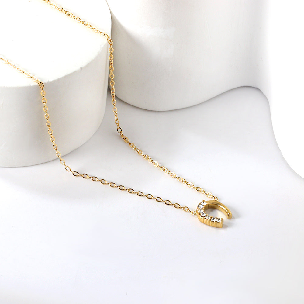 U-vormige hangerketting met diamant