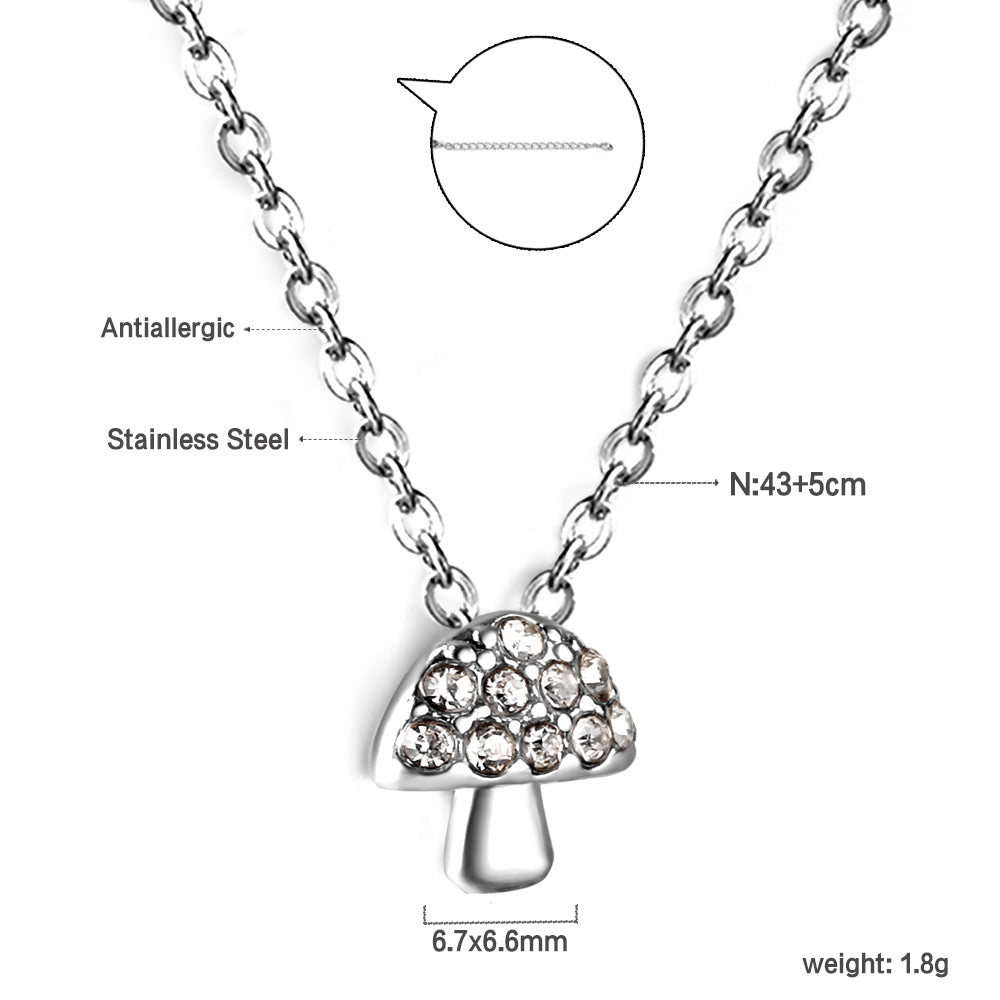 Paddenstoel hanger diamanten ketting