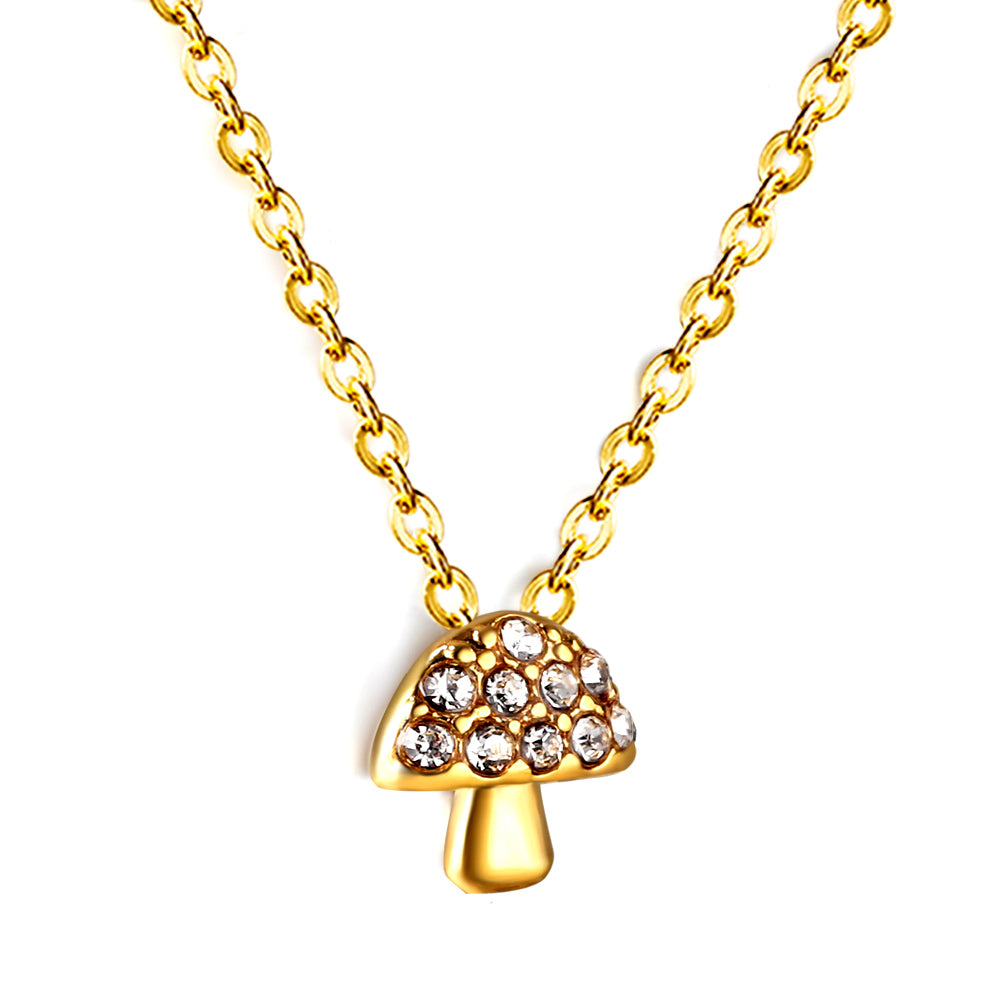Paddenstoel hanger diamanten ketting