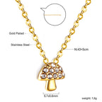 Paddenstoel hanger diamanten ketting