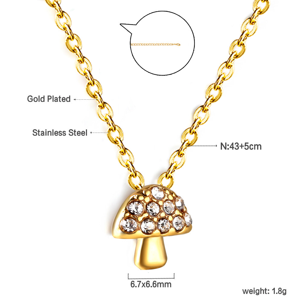 Paddenstoel hanger diamanten ketting