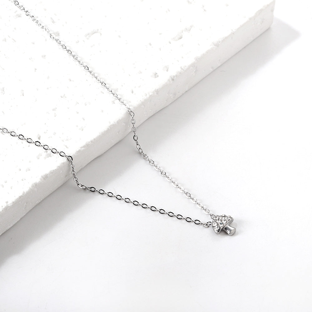 Paddenstoel hanger diamanten ketting